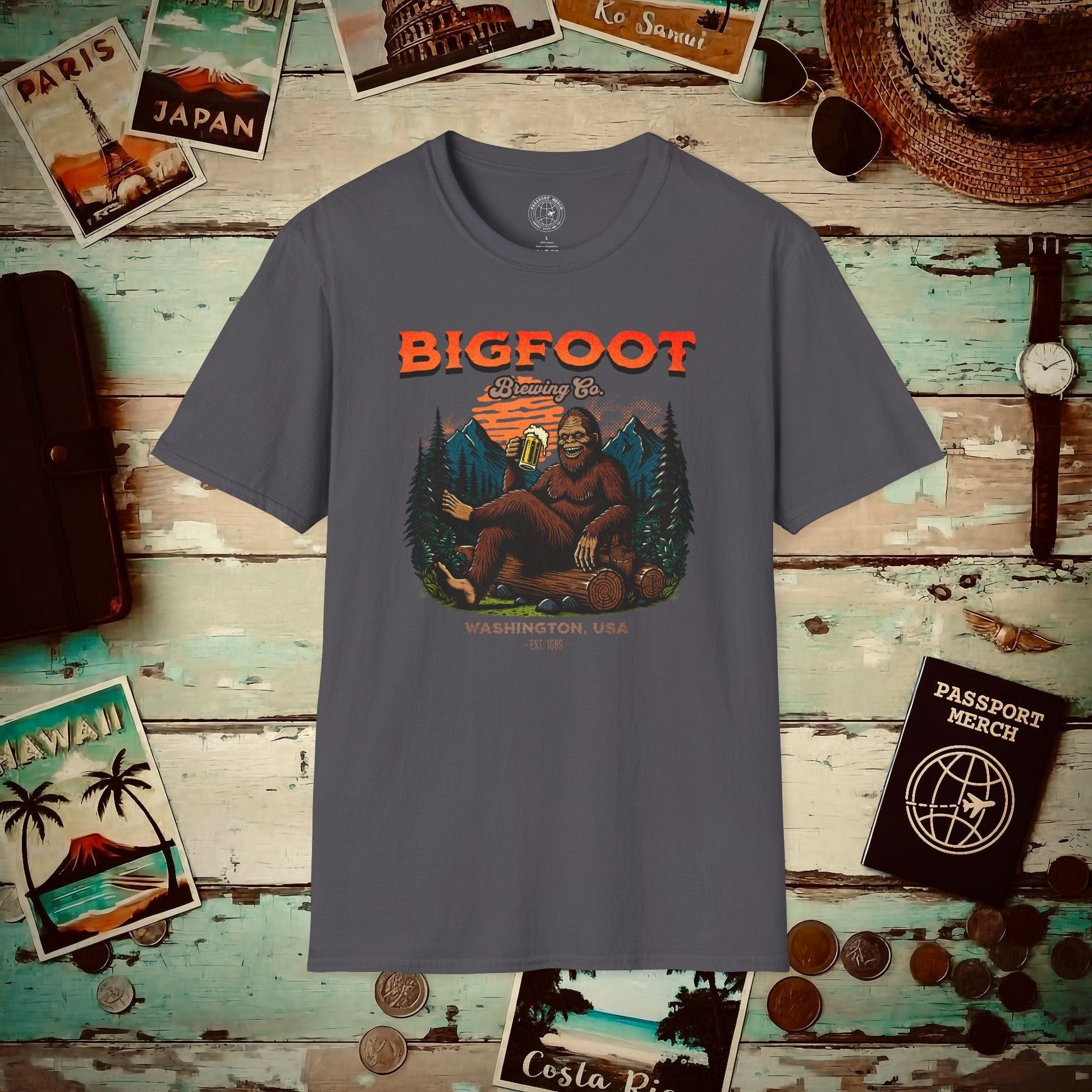(4XL/5XL Special Order) Bigfoot Brewing Company, Washington T-Shirt Charcoal / 4XL