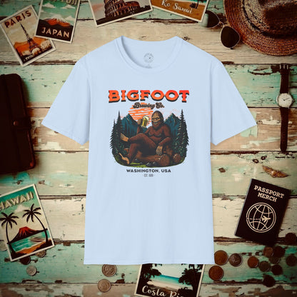 (4XL/5XL Special Order) Bigfoot Brewing Company, Washington T-Shirt Light Blue / 4XL