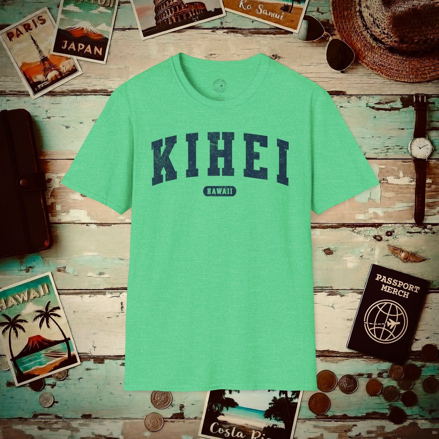 (4XL/5XL Special Order) Classic Athletic, Kihei, Hawaii (Fan Service) T-Shirt Heather Irish Green / 4XL