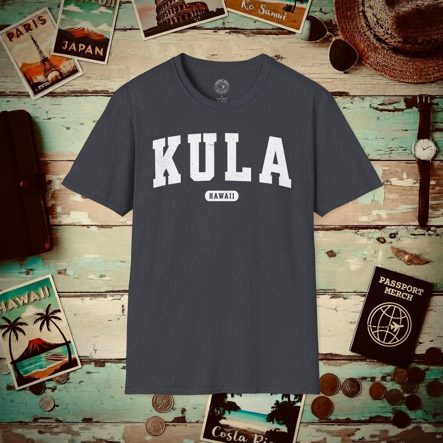 (4XL/5XL Special Order) Classic Athletic, Kula, Hawaii (Fan Service) T-Shirt Dark Heather Grey / 4XL