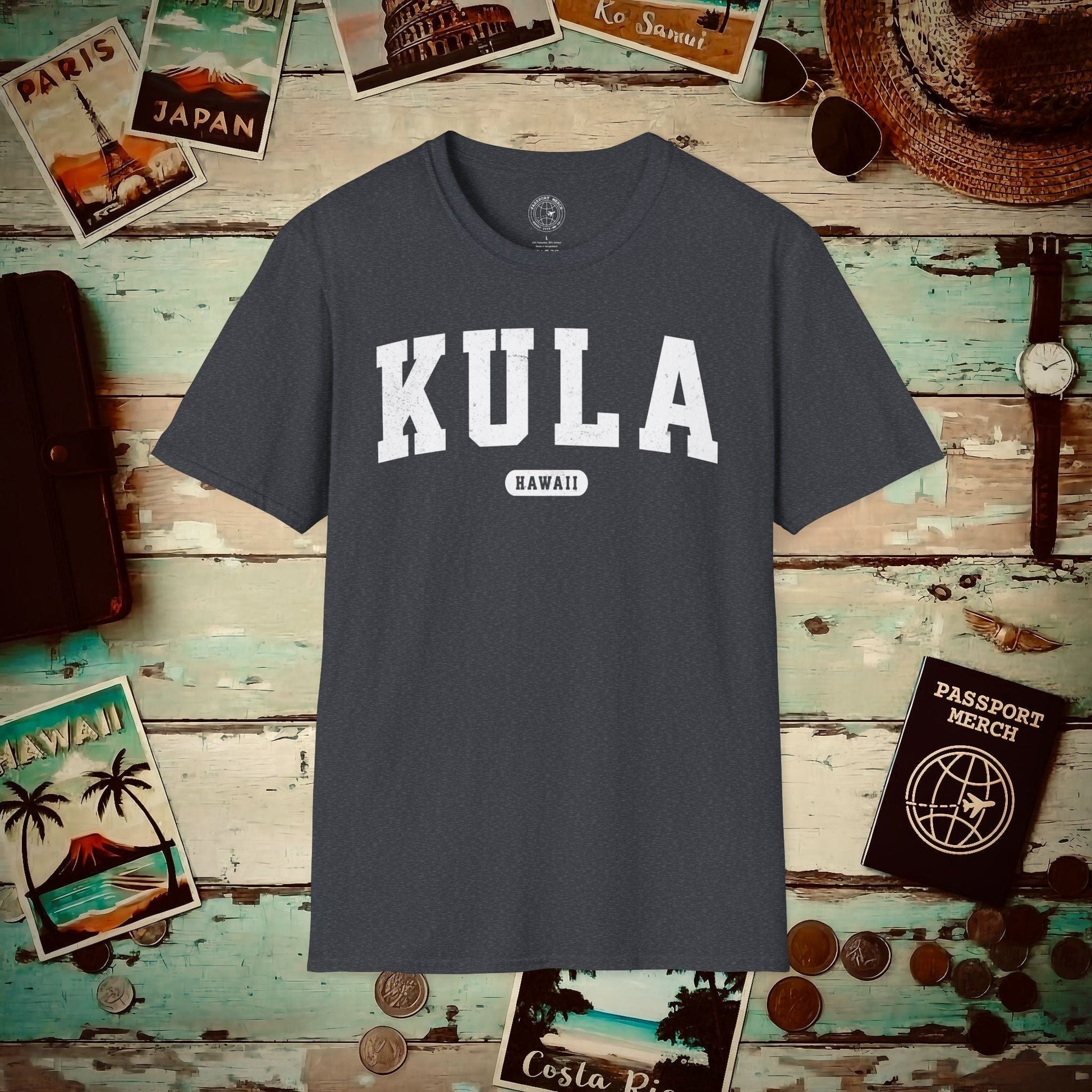 (4XL/5XL Special Order) Classic Athletic, Kula, Hawaii (Fan Service) T-Shirt Dark Heather Grey / 4XL