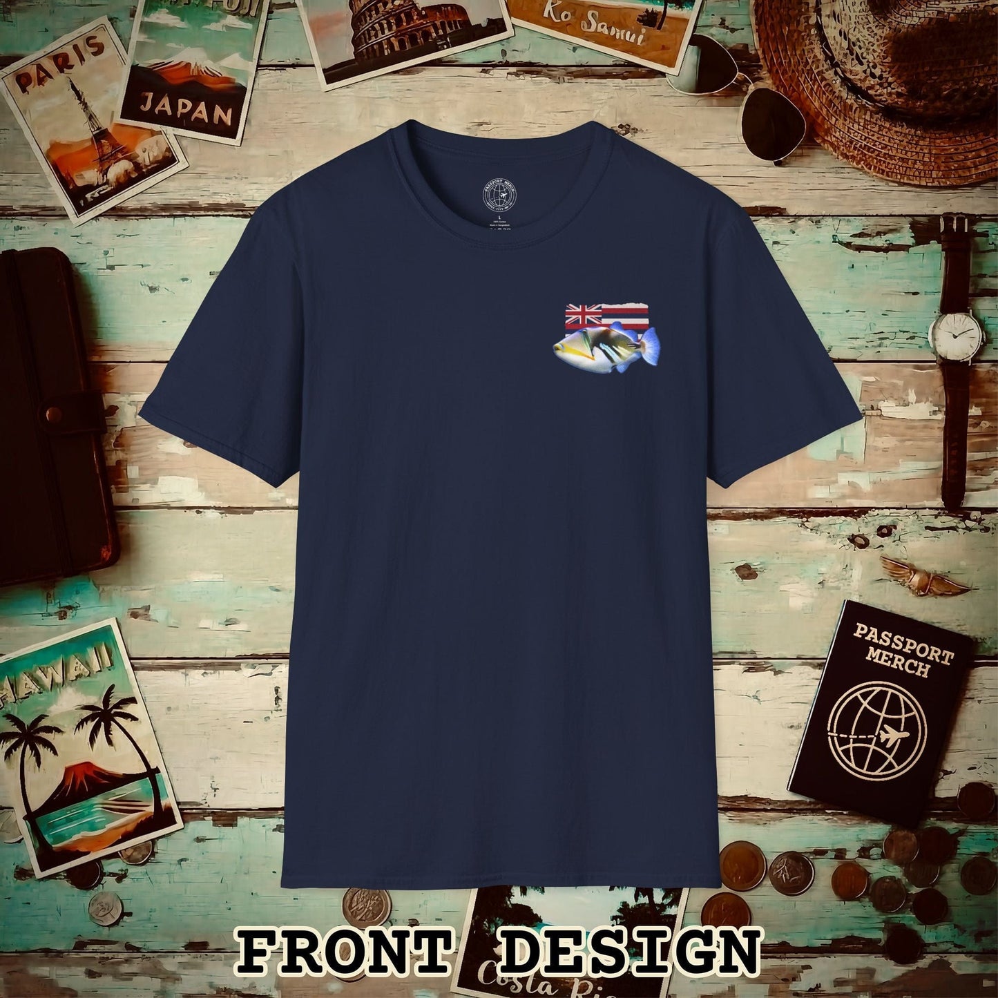 (4XL/5XL Special Order) Humuhumunukunukuapua'a, Hawaii, Back Print T-Shirt