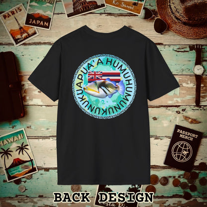 (4XL/5XL Special Order) Humuhumunukunukuapua'a, Hawaii, Back Print T-Shirt Black / 4XL