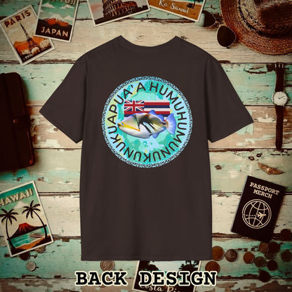 (4XL/5XL Special Order) Humuhumunukunukuapua'a, Hawaii, Back Print T-Shirt Dark Chocolate / 4XL