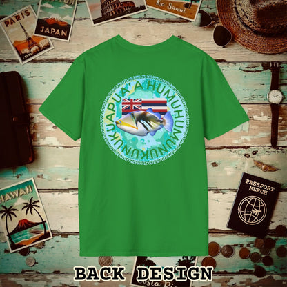 (4XL/5XL Special Order) Humuhumunukunukuapua'a, Hawaii, Back Print T-Shirt Irish Green / 4XL