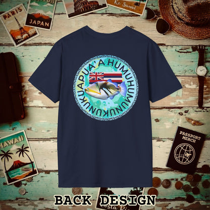 (4XL/5XL Special Order) Humuhumunukunukuapua'a, Hawaii, Back Print T-Shirt Navy / 4XL