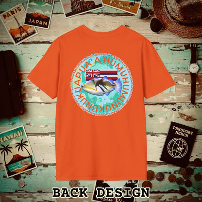 (4XL/5XL Special Order) Humuhumunukunukuapua'a, Hawaii, Back Print T-Shirt Orange / 4XL