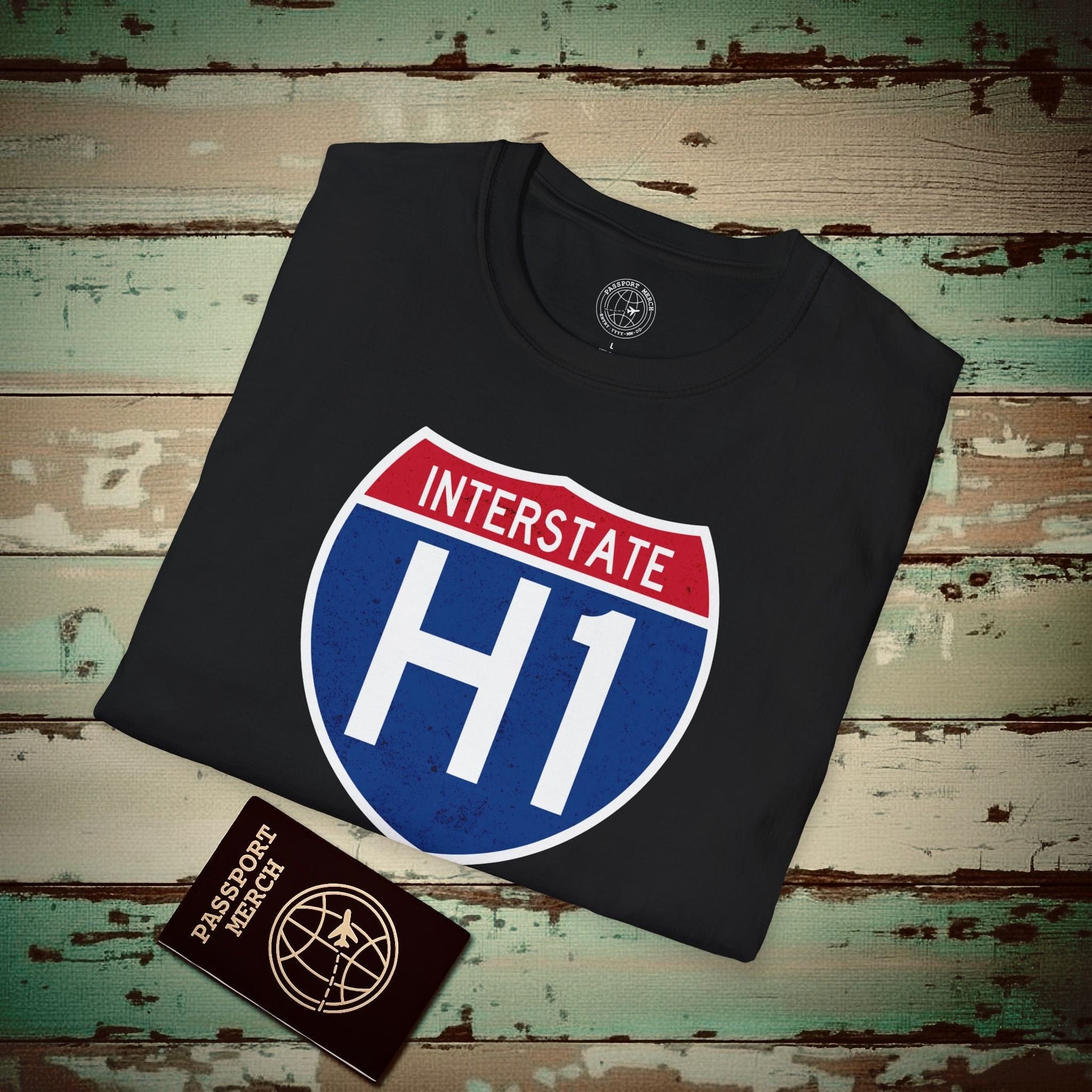 (4XL/5XL Special Order) Signs of Wanderlust, Interstate H1, Hawaii T-Shirt Black / 4XL