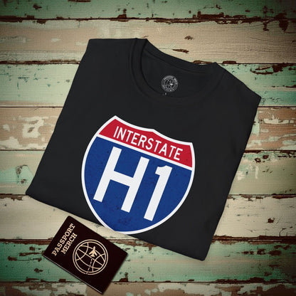 (4XL/5XL Special Order) Signs of Wanderlust, Interstate H1, Hawaii T-Shirt Black / 4XL