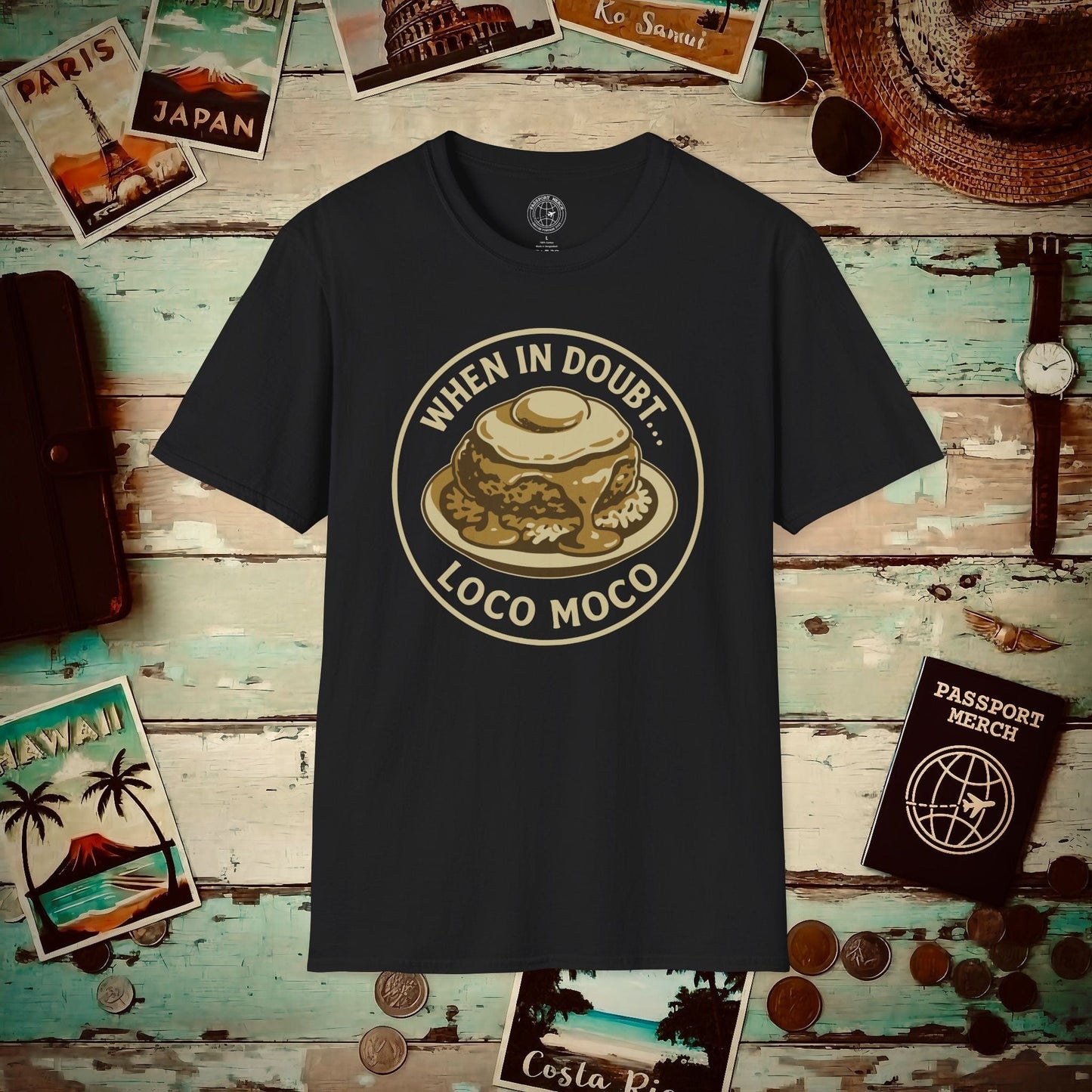 (4XL/5XL Special Order) When in doubt... Loco Moco, Hawaii T-Shirt Black / 4XL