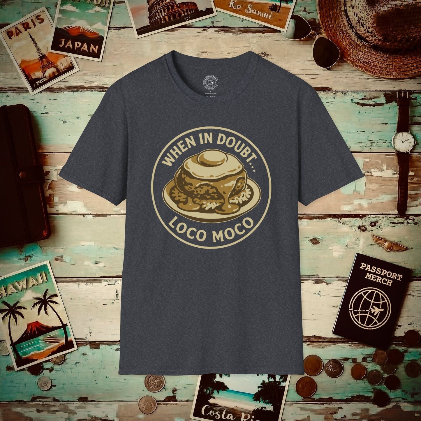 (4XL/5XL Special Order) When in doubt... Loco Moco, Hawaii T-Shirt Dark Heather Grey / 4XL
