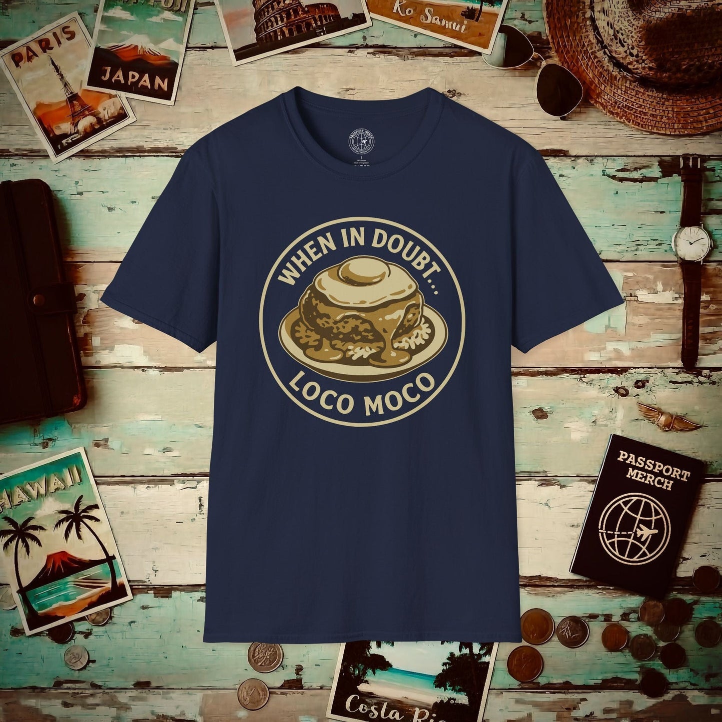 (4XL/5XL Special Order) When in doubt... Loco Moco, Hawaii T-Shirt Navy / 4XL