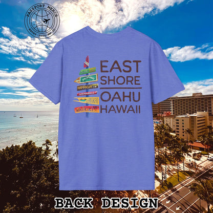 Signs of Wanderlust, East Shore, Oahu, Hawaii, Back Print T-Shirt