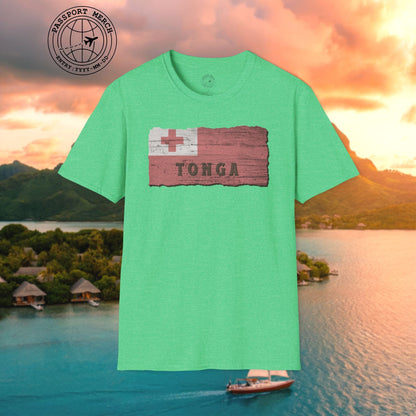 Kingdom of Tonga Woodworked Flag T-Shirt