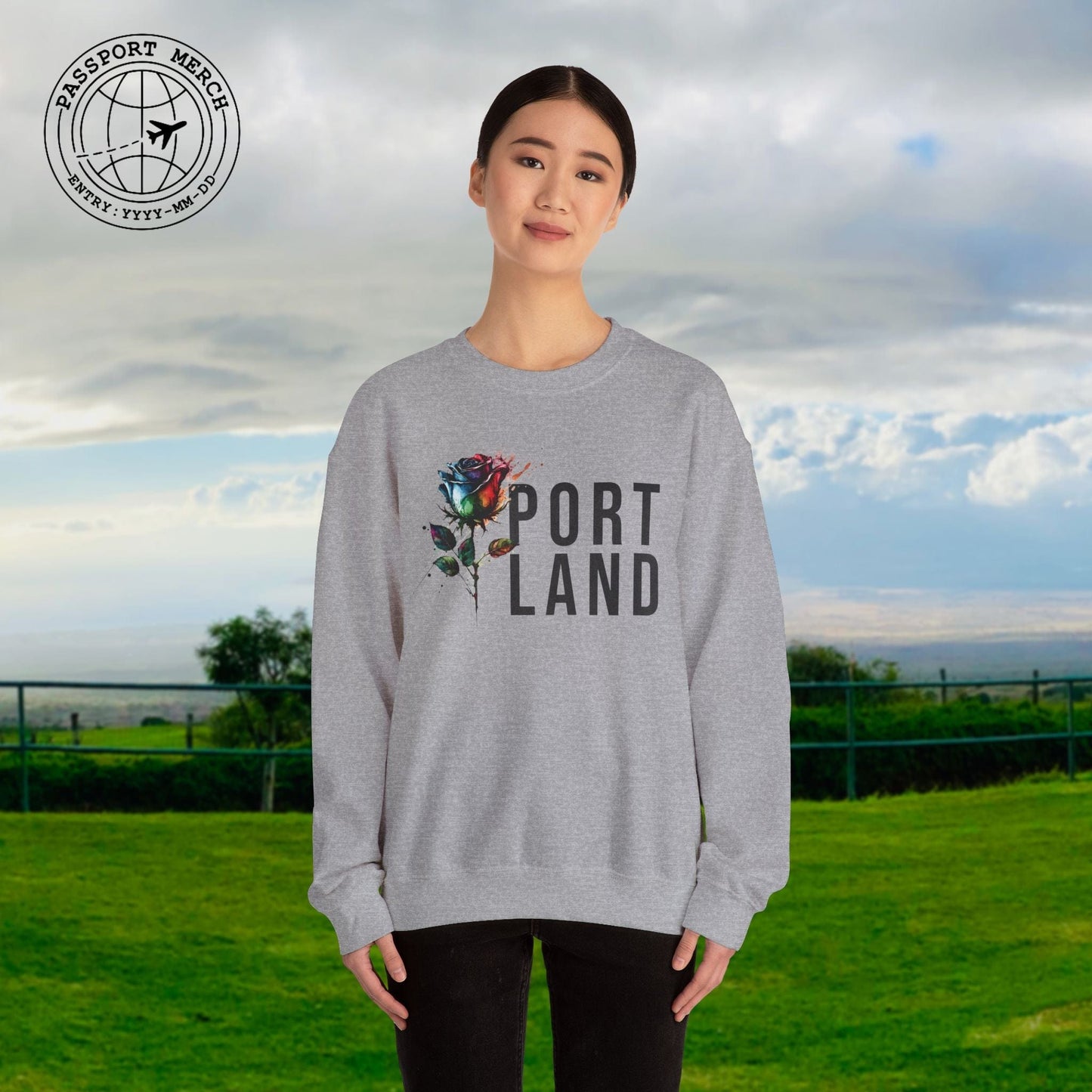 Portland Rose, Oregon Crewneck