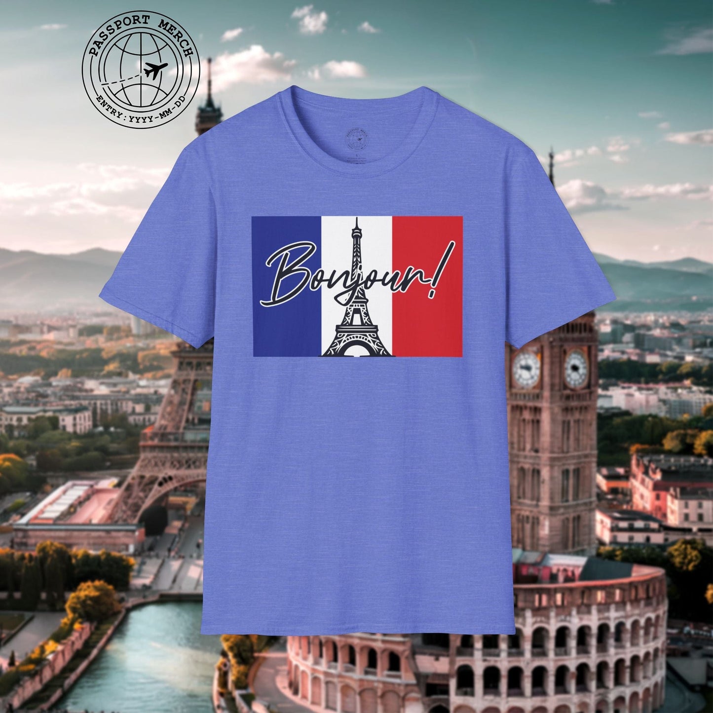 Bonjour Eiffel Tower Paris France T-Shirt