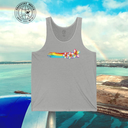 Neon Art Plumeria Rainbow, Hawaii Tank Top