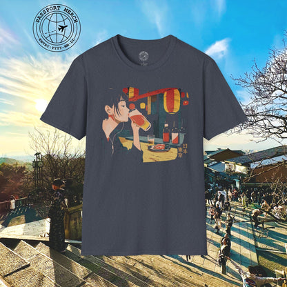 Woman Drinking in Shibuya, Tokyo, Japan T-Shirt