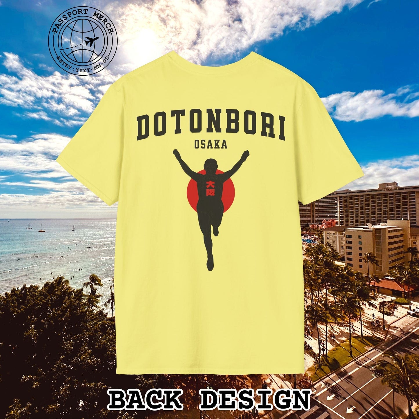 Signs of Wanderlust, Dotonbori, Osaka, Japan, Back Print T-Shirt