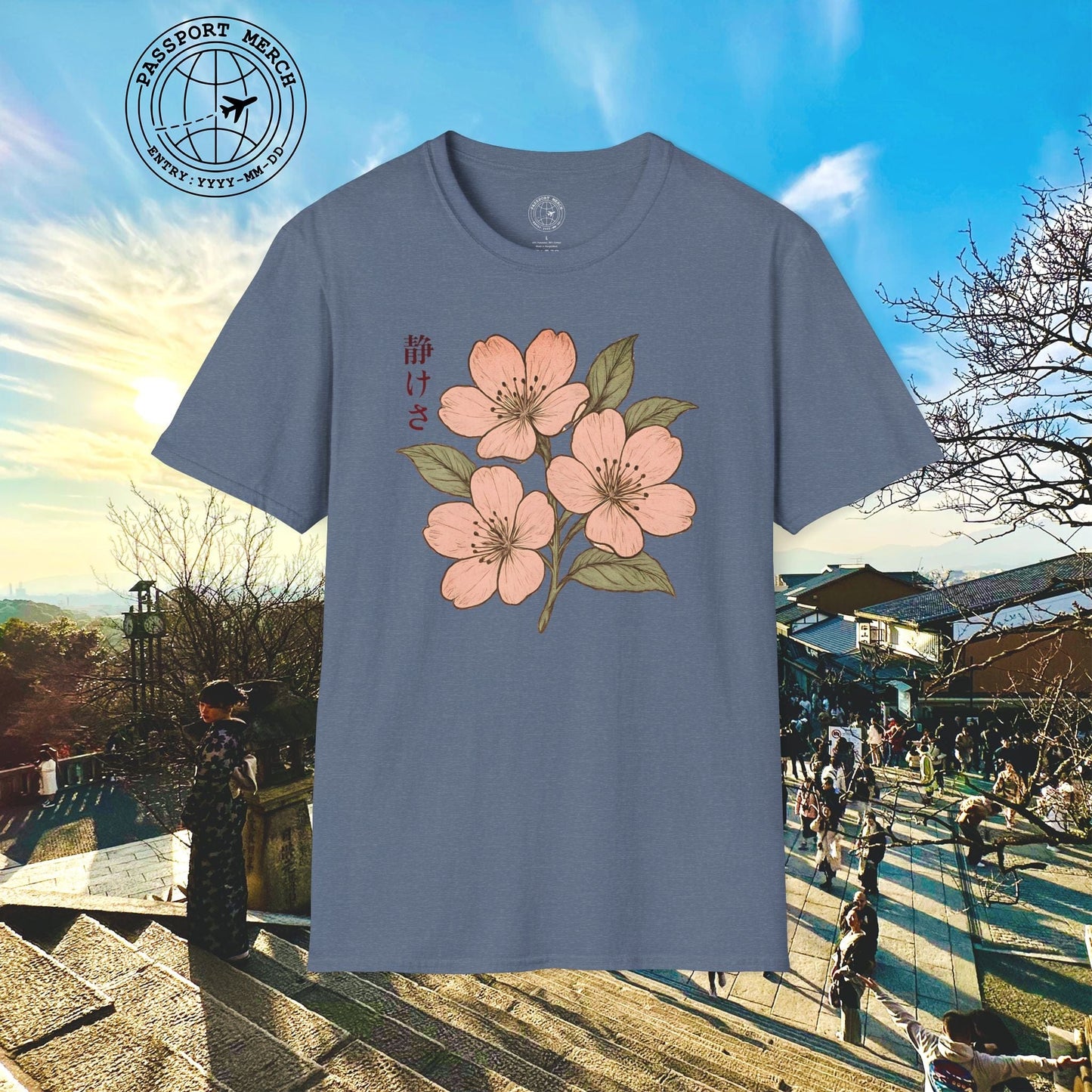 Vintage Cherry Blossom Shizukesa (Serenity), Japan T-Shirt