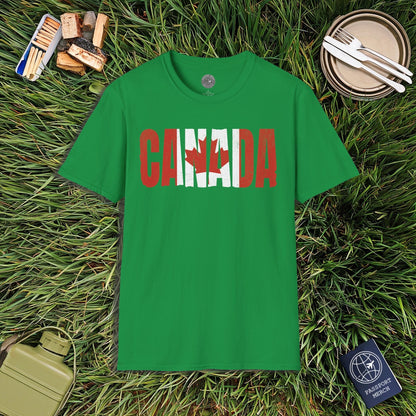 Vintage Canada Patriotism Letter Flag T-Shirt