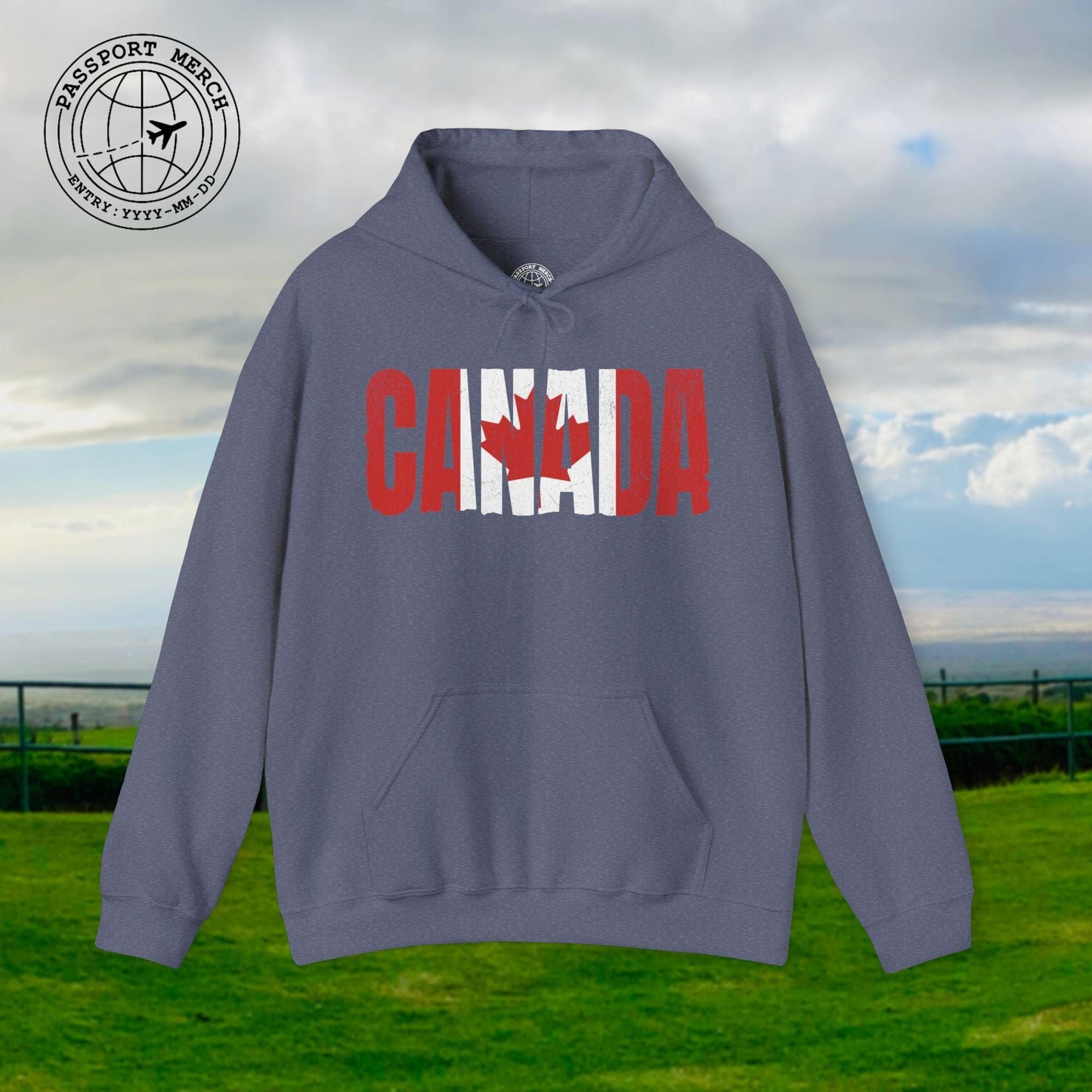 Vintage Canada Patriotism Letter Flag Hoodie