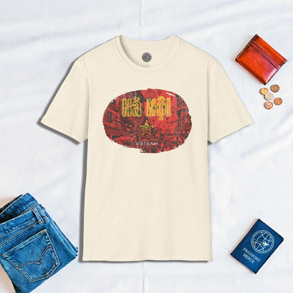 Hanoi Vietnam Vintage Streets Flag T-Shirt