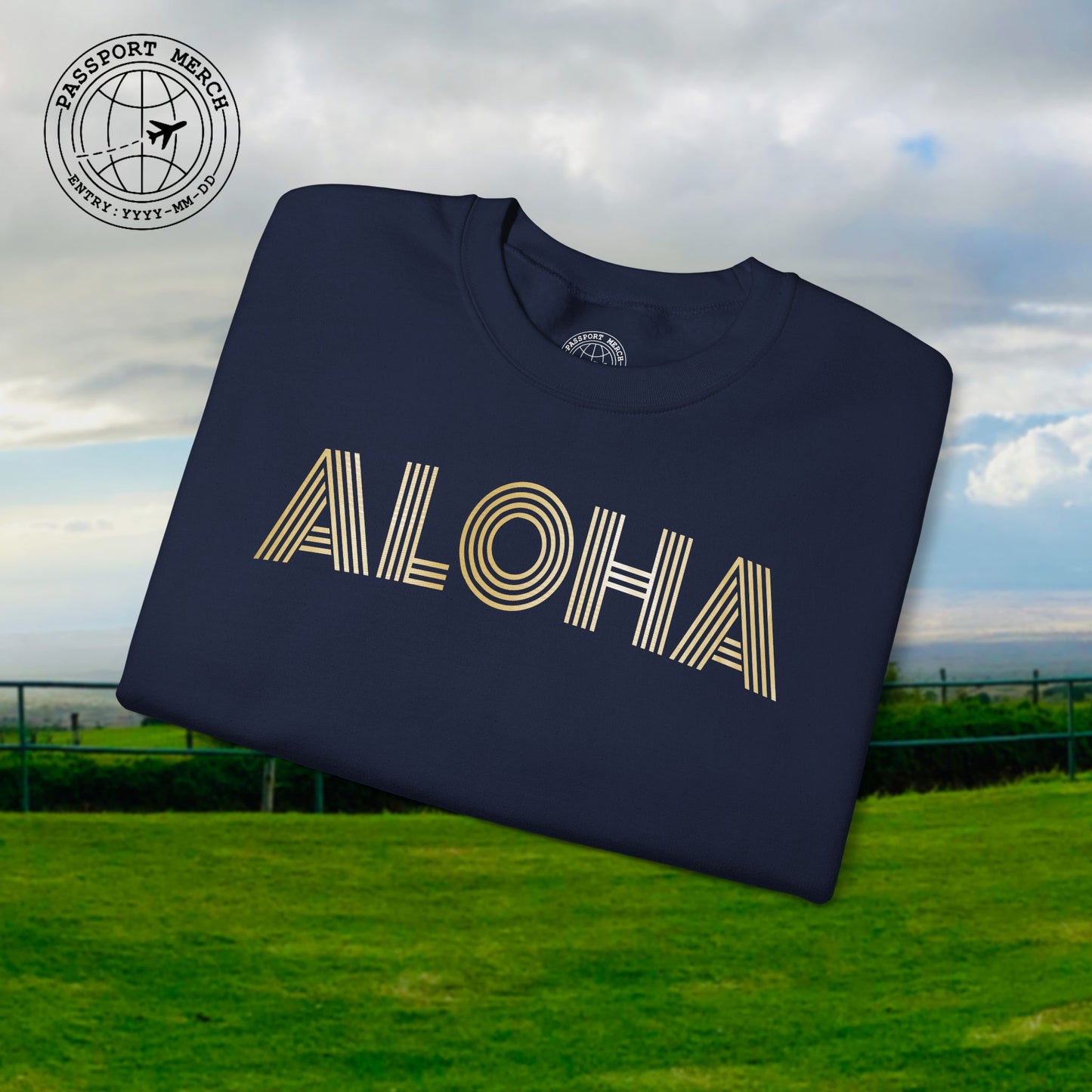 Retro Bling Aloha, Hawaii Crewneck