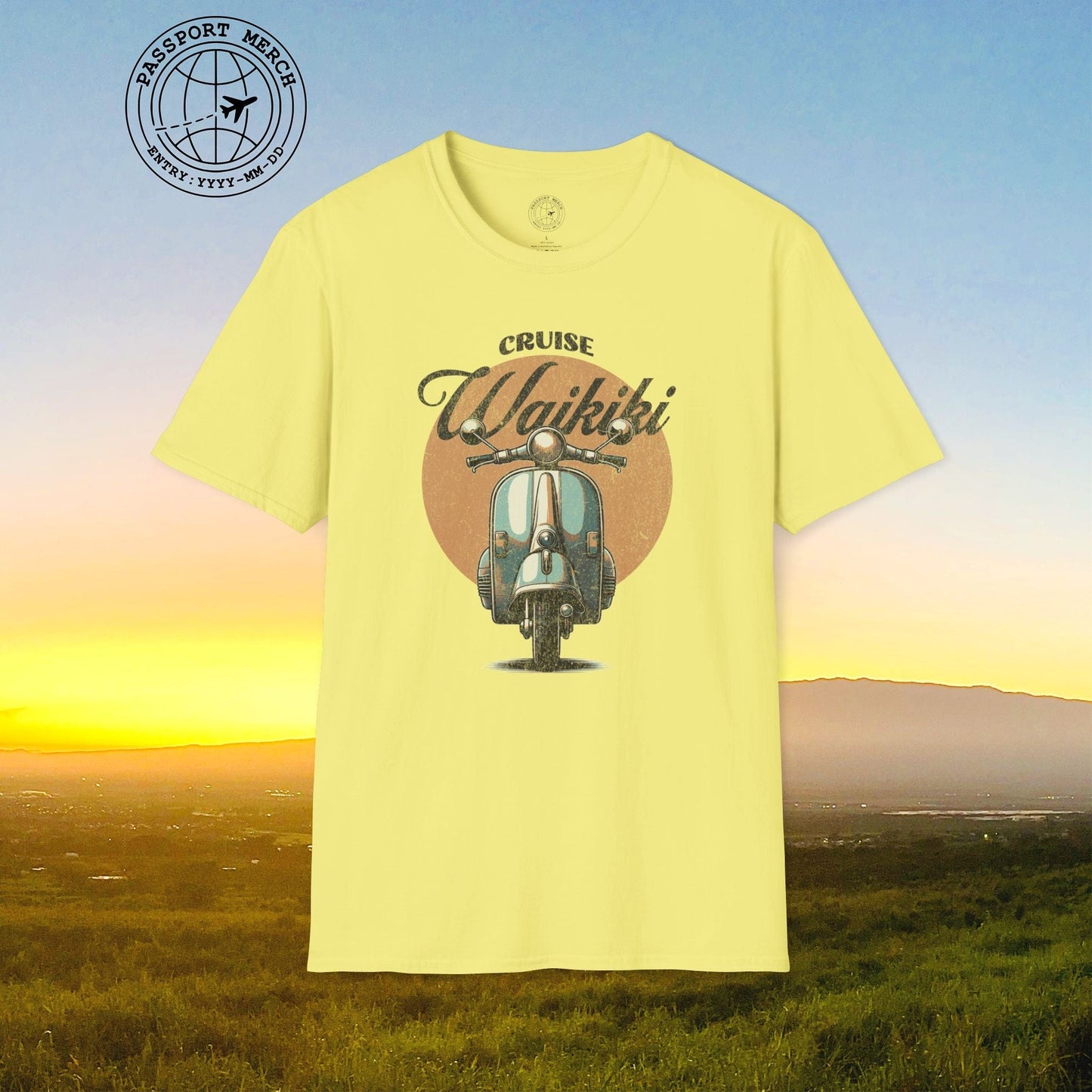 Vintage Cruise Waikiki Moped, Hawaii T-Shirt