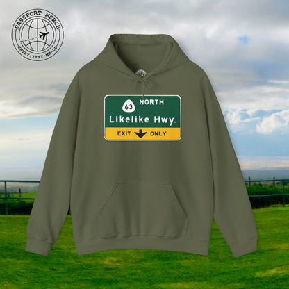 Signs of Wanderlust, Likelike Highway, Exit Only, Hawaii Hoodie