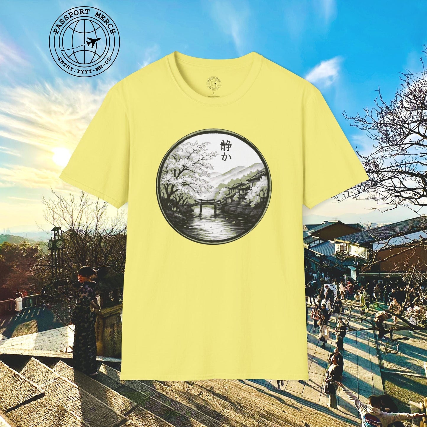 Monochrome Shizuka (Tranquil), Japan T-Shirt