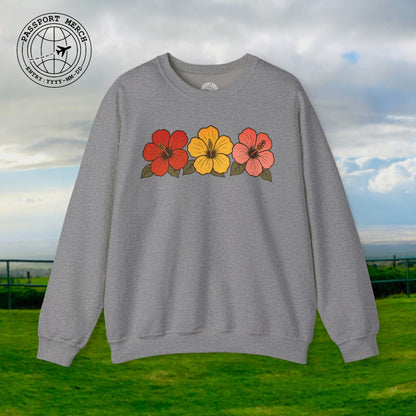 Three Vintage Hibiscus, Hawaii Crewneck