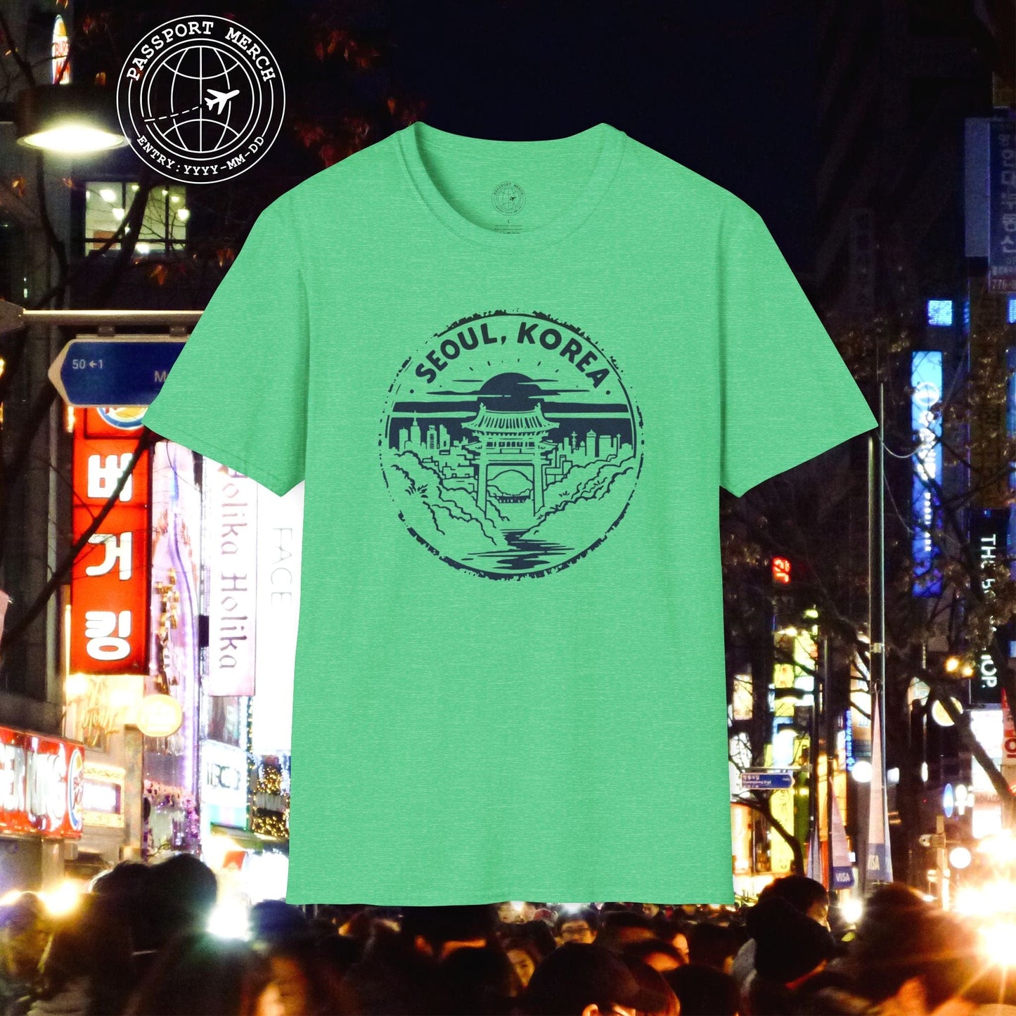 Vintage Badge, Seoul Korea T-Shirt