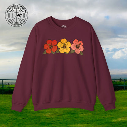 Three Vintage Hibiscus, Hawaii Crewneck