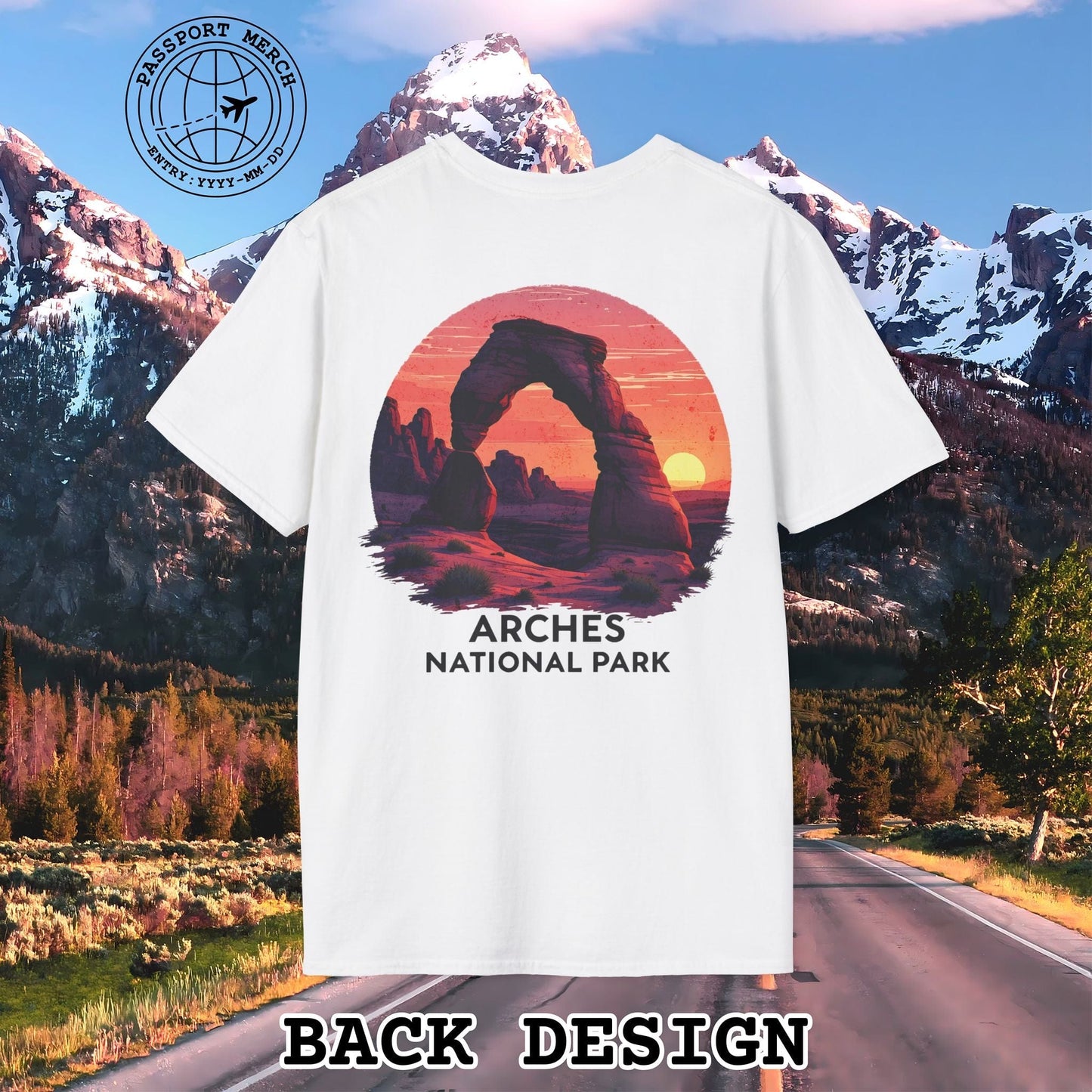 Arches National Park, Utah, Back Print T-Shirt