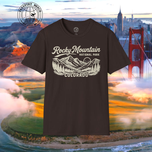 Rocky Mountain National Park Vintage Monochrome, Colorado T-Shirt