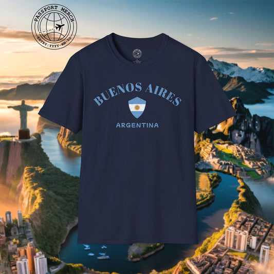 Buenos Aires with Flag Shield Argentina T-Shirt