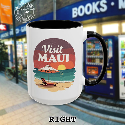 Retro Visit Maui Hawaii 15oz Mug