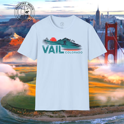 Vail Colorado - Vibrant Ski Retro T-Shirt