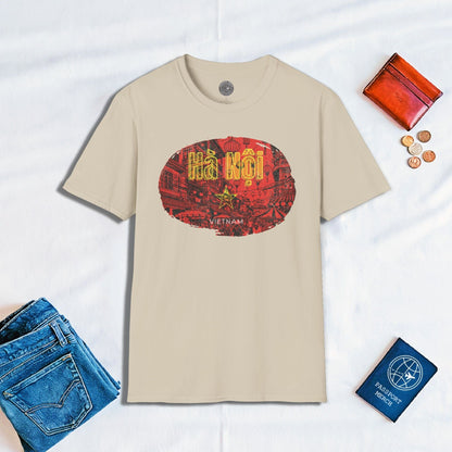 Hanoi Vietnam Vintage Streets Flag T-Shirt