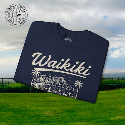 Monochrome Dreams of Waikiki, Hawaii Crewneck