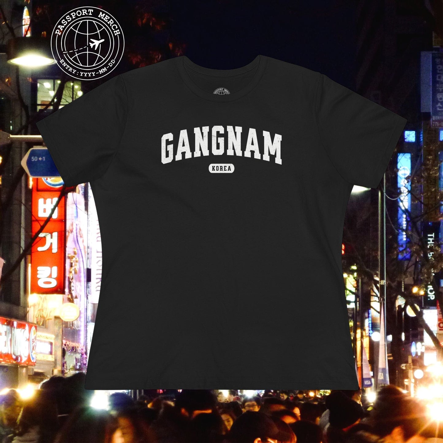 Classic Athletic (Bucket List Edition), Gangnam, Korea, Womens Fit T-Shirt