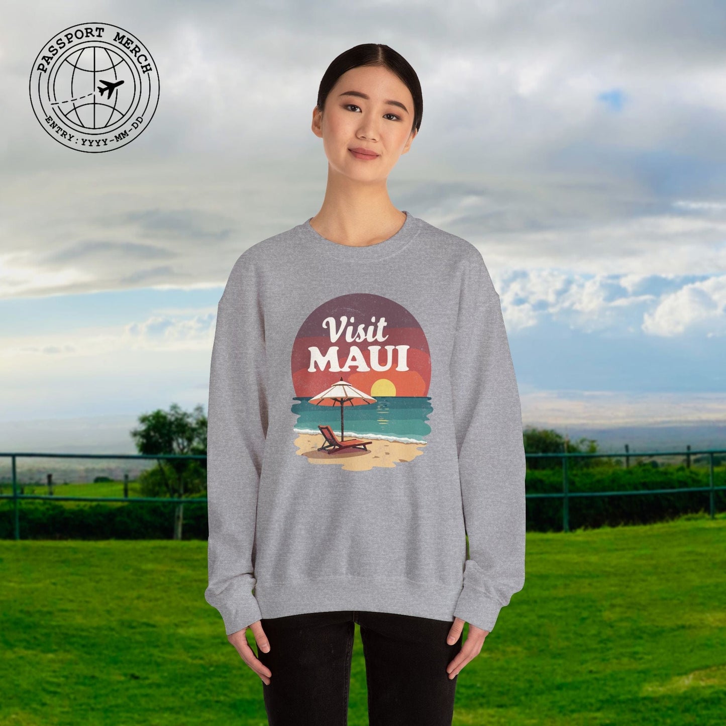 Retro Visit Maui Hawaii Crewneck