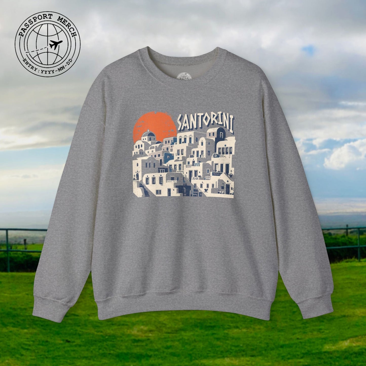 Santorini Shadows, Greece Crewneck