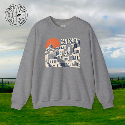 Santorini Shadows, Greece Crewneck