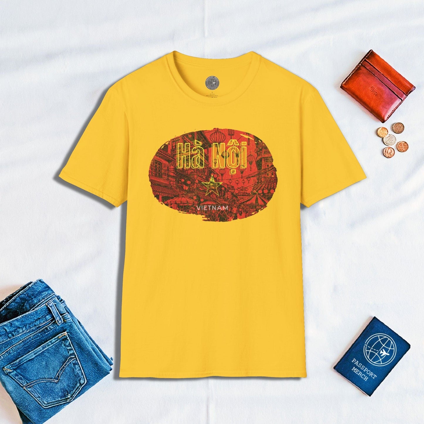 Hanoi Vietnam Vintage Streets Flag T-Shirt