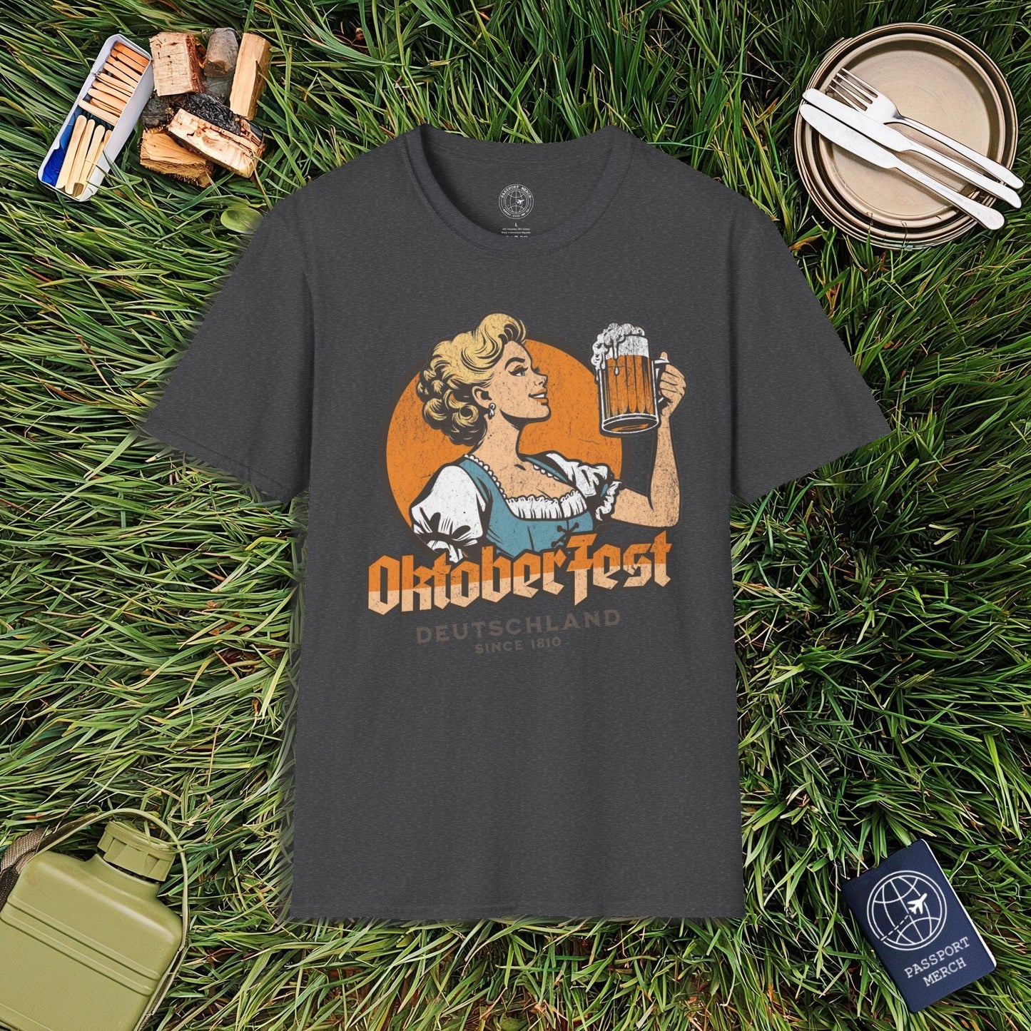 Vintage Oktoberfest Beer Maiden, Germany T-Shirt