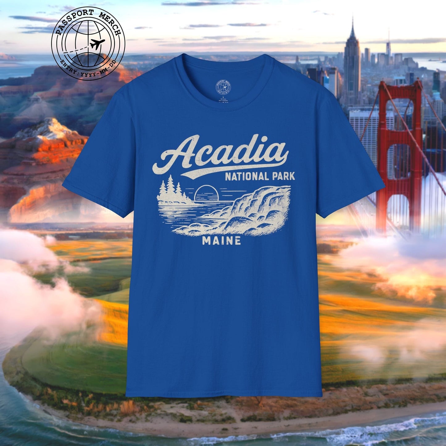 Acadia National Park Vintage Monochrome, Maine T-Shirt