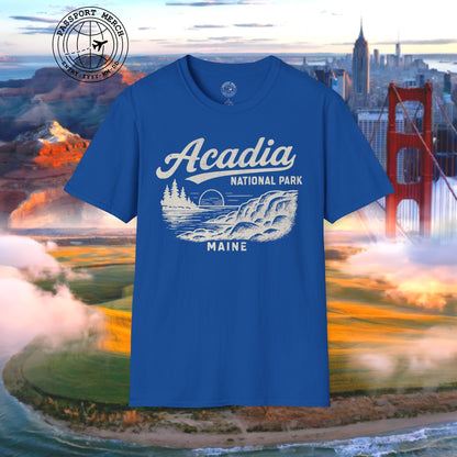Acadia National Park Vintage Monochrome, Maine T-Shirt