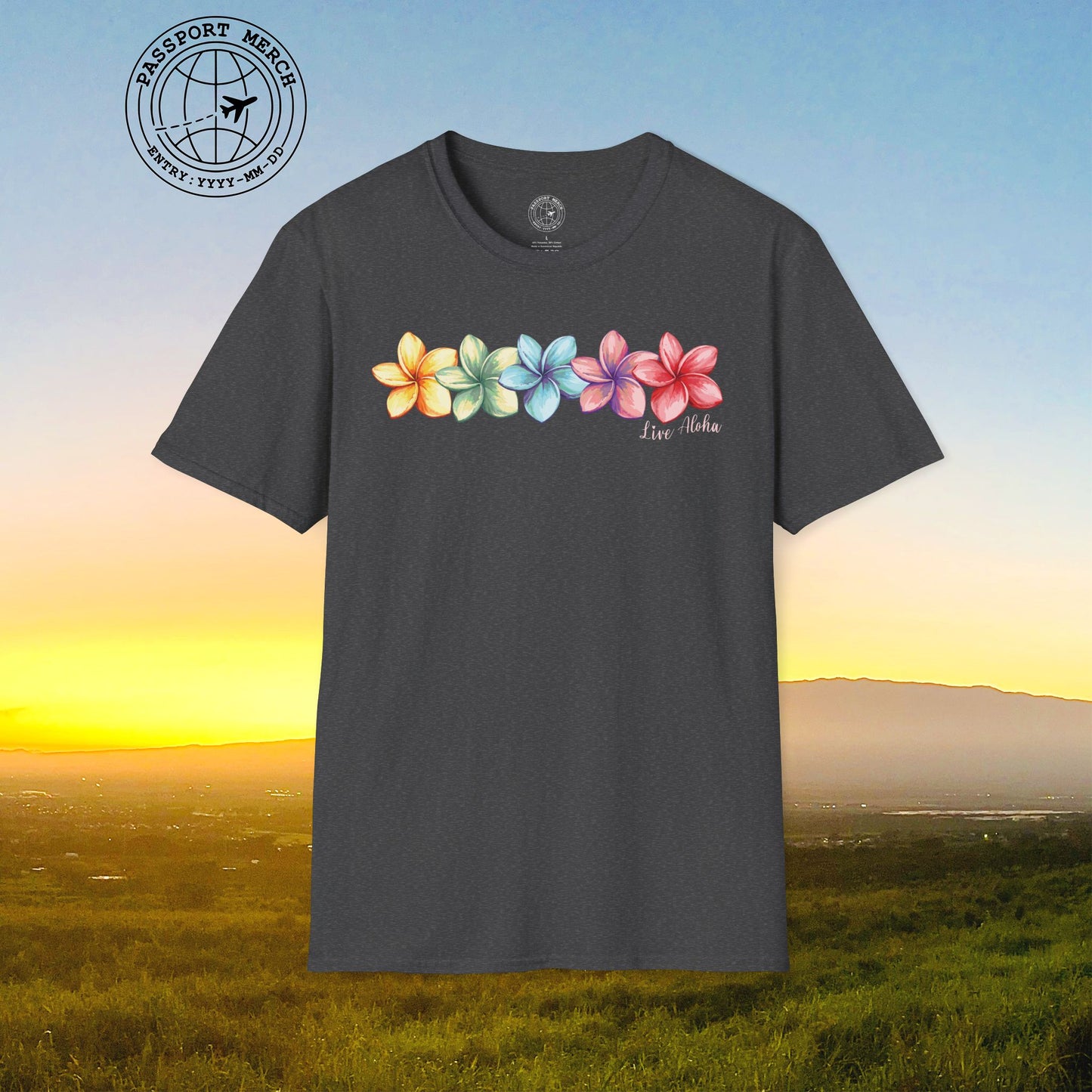 Five Vibrant Plumerias, Hawaii T-Shirt